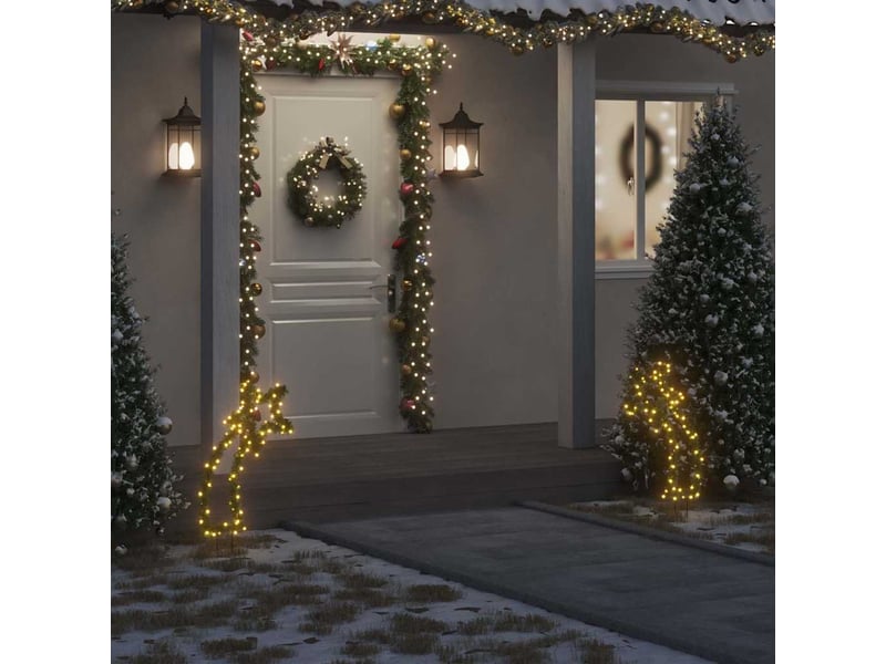  Décoration lumineuse météore de noël avec piquets 80 led 62 cm cf62168  - Conforama B