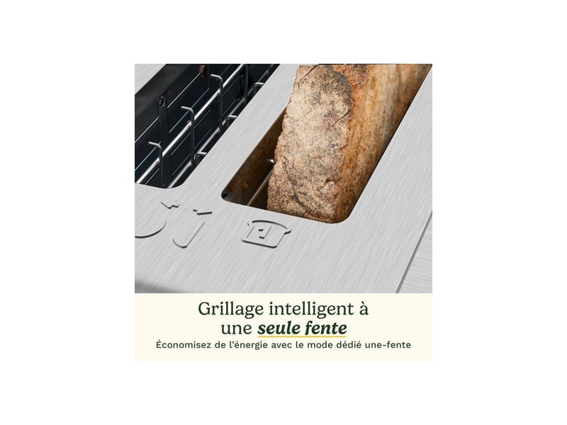 Grille-pain inox 4 tranches fentes larges quickview levier 7 programmes bagel defrost décongélation CUI3030050204513 - Conforama D