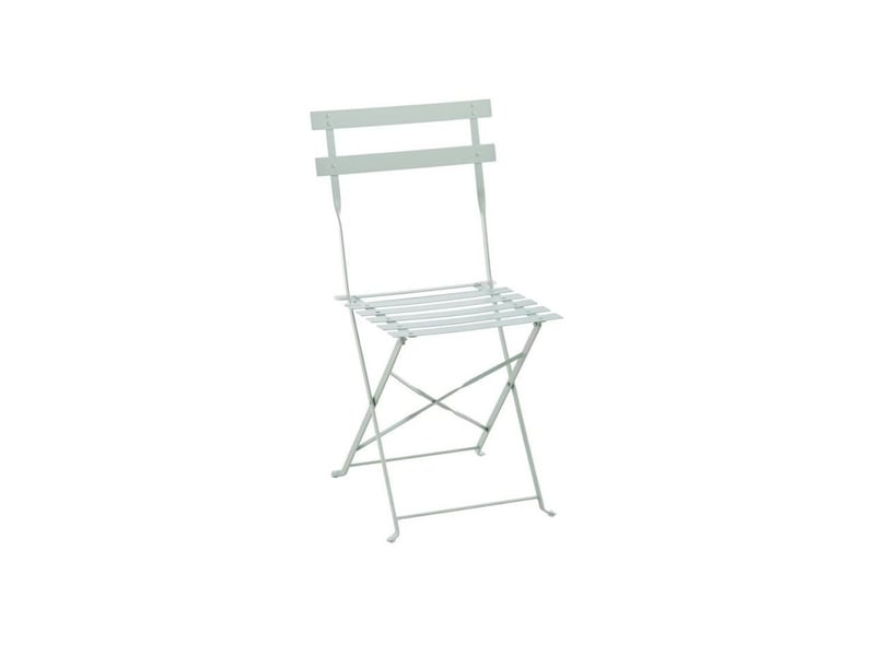 Set bistrot 2 personnes - table ronde 60 cm avec 2 chaises - acier  thermolaque - vert celadon  - Conforama C