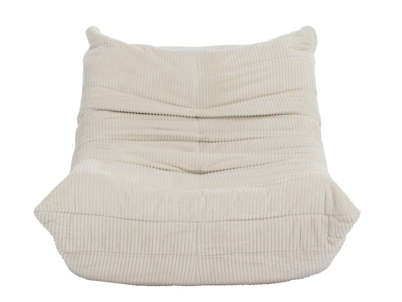  Fauteuil hwc-r34, fauteuil lounge, fauteuil relax, fauteuil rembourré, fauteuil de cocktail, tissutextile en velours (300 gm²) - blanc crème  - Conforama E