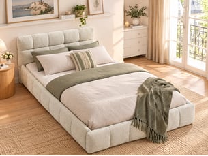 Lit simple 90x200 cm MIOOSUT coloris beige
