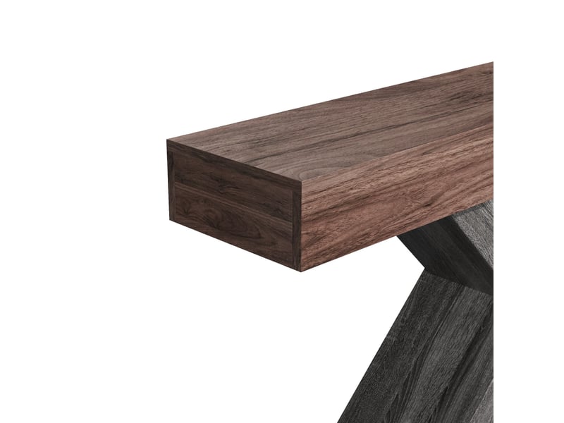  Table console avec pieds en x, console étroite, effet bois, aggloméré, pour couloir et salon, table d'appoint  - Conforama D
