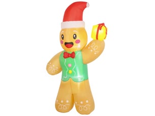 Personnage gonflable noël led pain d'épice h.2,5m polyester imperméable
