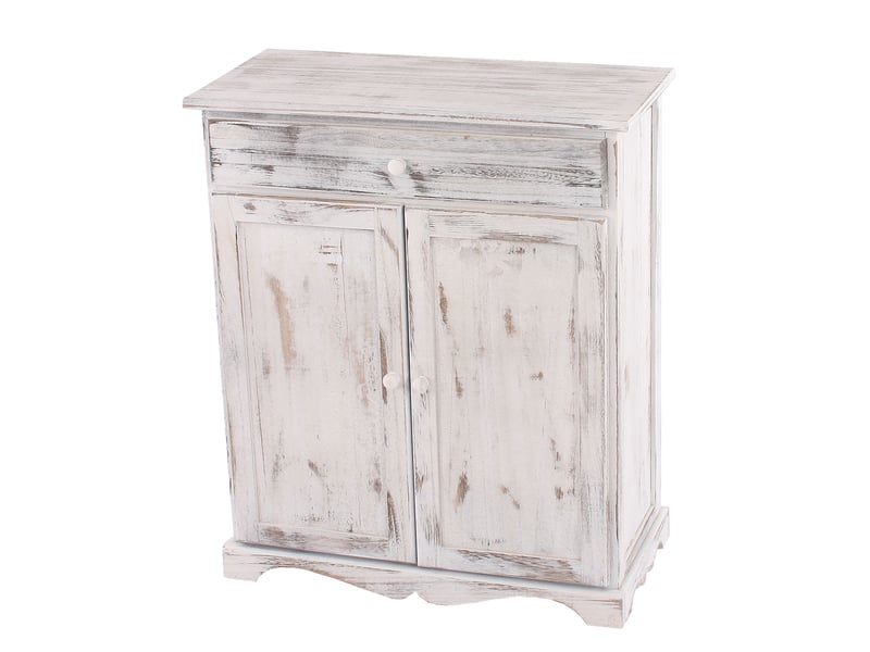 Commode, table d'appoint, armoire, 66x33x78cm, shabby, vintage - blanc - Conforama A