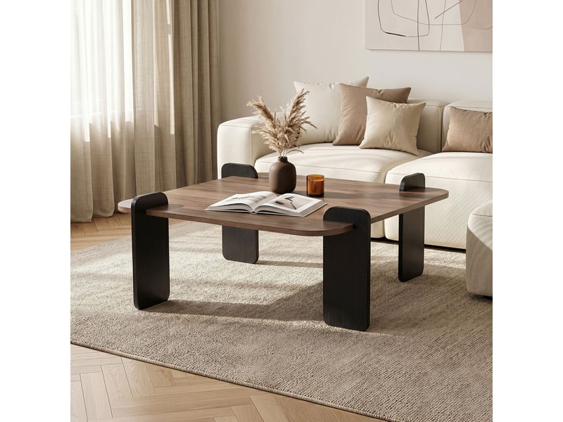  Table basse carrée effet noyer 90x90 cm tasi  - Conforama E