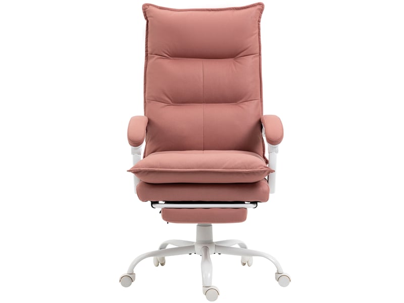 Fauteuil de bureau massant et chauffant, chaise de bureau, hauteur réglable, dossier inclinable, 66x74x121,5cm rose - Conforama B