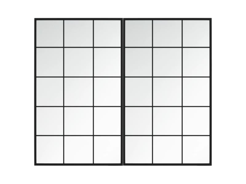  Lot de 2 miroirs muraux noir 100x60 cm métal cf62942  - Conforama A