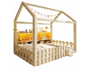 Lit cabane 90x190 cm <strong></strong>  <strong></strong> coloris naturel