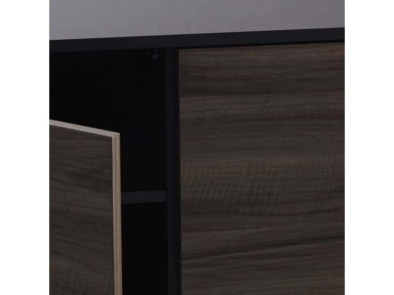 Buffet moderne avec 3 portes sayen - marron - noir  - Conforama E