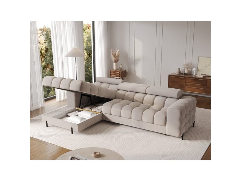  Canapé d'angle gauche convertible beige confort premium 285x99x181cm filtro  - Conforama C