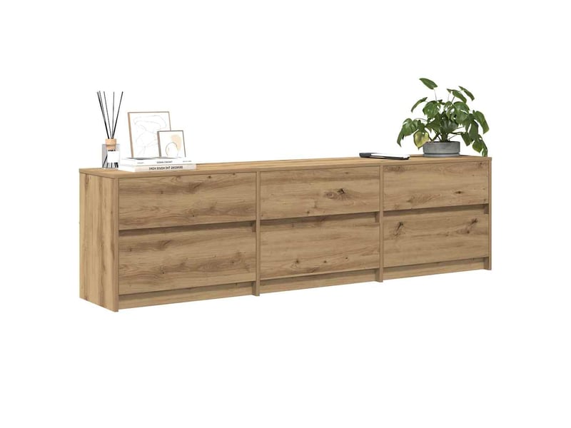 Meuble tv chêne artisanal bois d'ingénierie - Conforama C