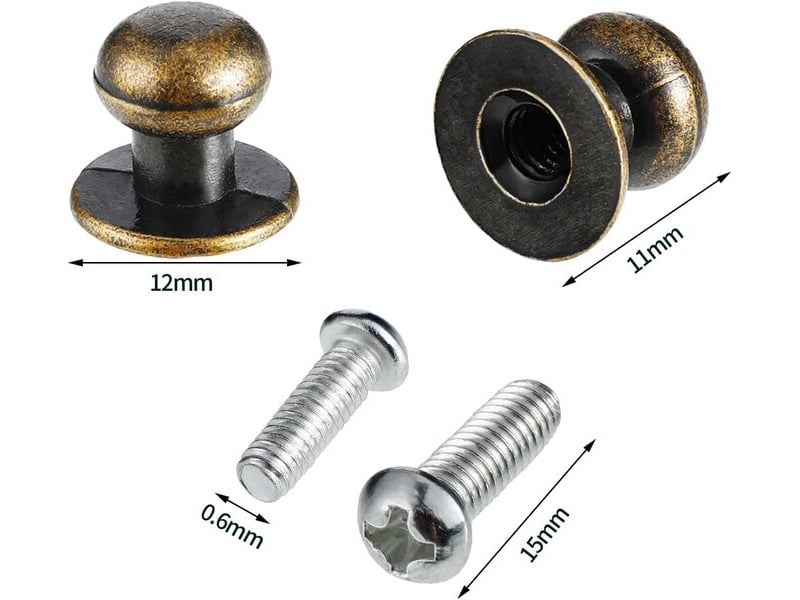  Jeu de 36 mini boutons métalliques vintage, tireurs ronds pour tiroirs, valises, cuisine et commodes  - Conforama D