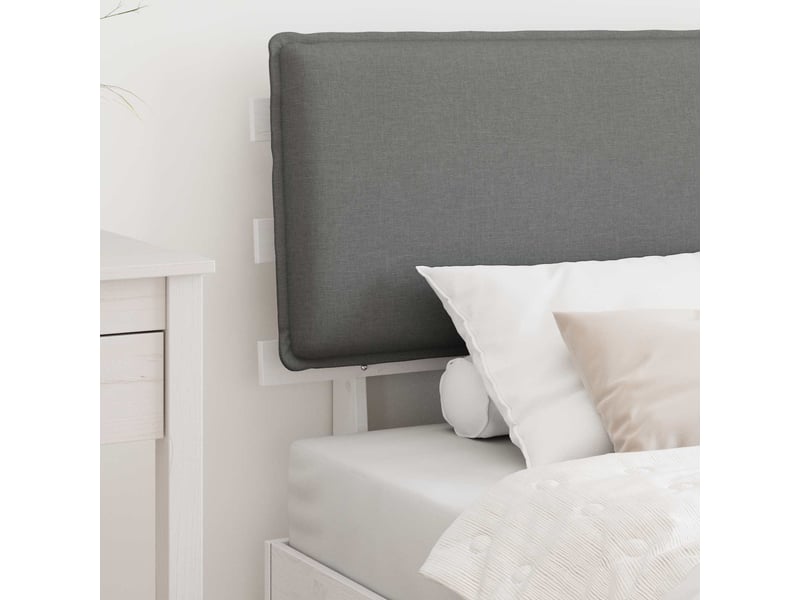 Lit simple- lit adulte - cadre de lit avec tête de lit rembourrée gris clair 90 x 190 cm - Conforama B