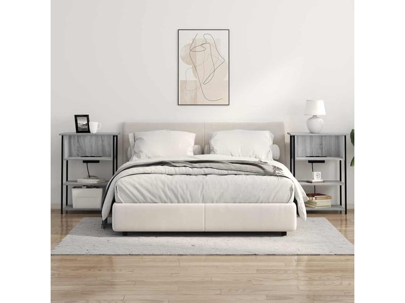 Table de chevet - cabinet de chevet - table de nuit gris sonoma 55 x 31 x 76 cm bois d'ingénierie - Conforama C