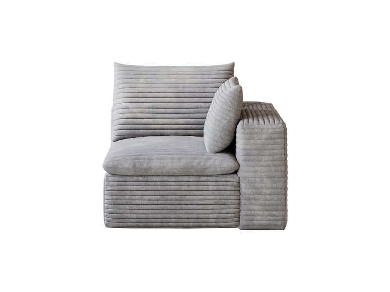 Fauteuil 1 place gris en velours côtelé 90x90x60 cm - Conforama A