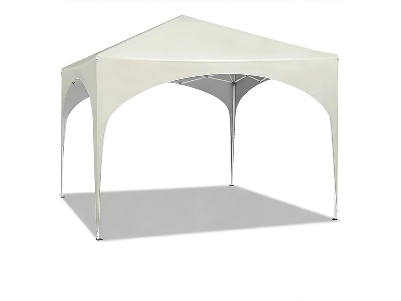  Tonnelle pliante 300x300 cm – beige – hauteur réglable, toile oxford 210d et sac de transport inclus  - Conforama A