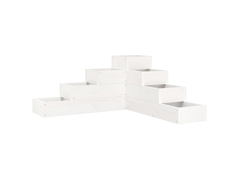  Jardinière - bac à fleurs 4 niveaux 80,5x79x36 cm blanc bois de pin massif  - Conforama A