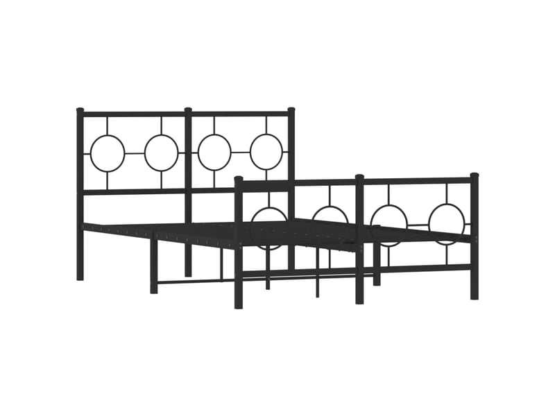  Lit double- lit adulte -  cadre de lit métal sans matelas avec pied de lit noir 120x190cm  - Conforama B