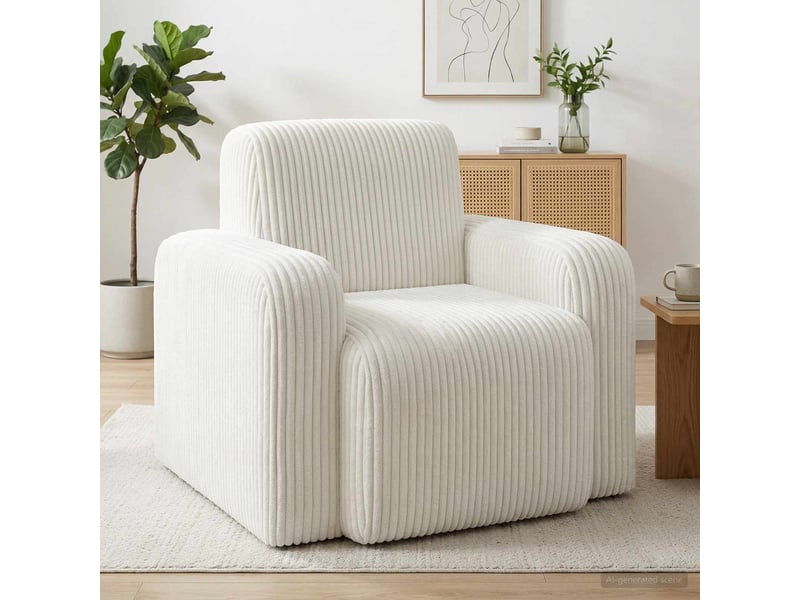 Vidaxl fauteuil crème velours côtelé - Conforama B