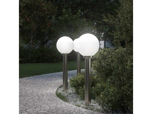 Lot de 3 borne lumineuse 80 cm acier inoxydable ip44 shl79203