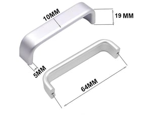 (64 mm), lot de 10 poignées de portes d'armoires de cuisine en mini aluminium, poignées de tiroirs de meubles de chambre à coucher.