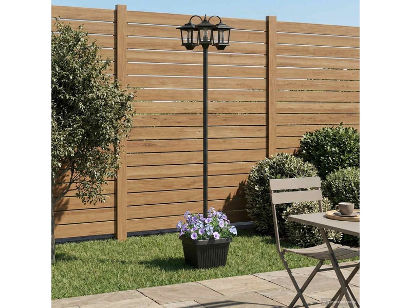  Lampadaire salon, lampe sur pied 3 brins avec jardinière noir 32x32x188 cm  - Conforama D