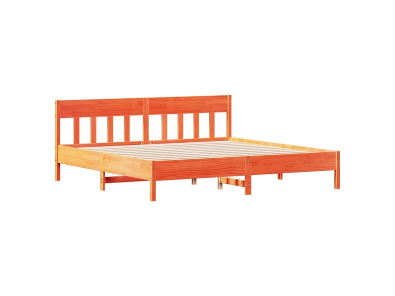  Lit double- lit adulte -  cadre de lit sans matelas  marron 200x200cm bois pin massif  - Conforama B