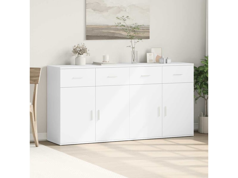  Buffets 2 pcs - bahut - meuble de rangement blanc 79x38x80 cm bois d’ingénierie  - Conforama C