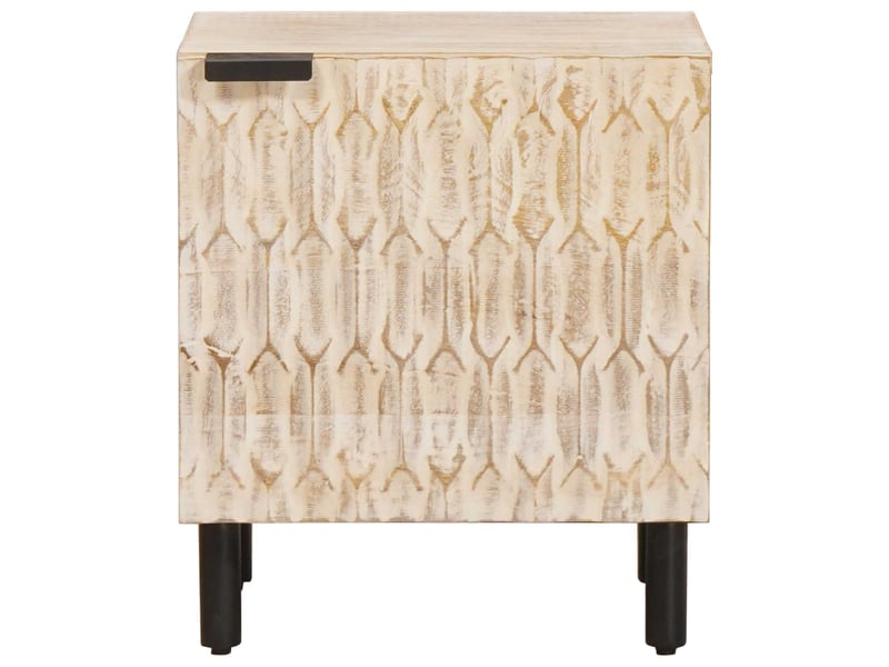  Table de chevet - cabinet de chevet - table de nuit 2 pc blanc 40 x 33 x 46 cm  - Conforama D