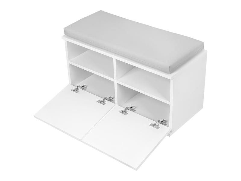  Banc à chaussures brande 42 x 80 x 35 cm blanc gris clair [en.casa]  - Conforama A
