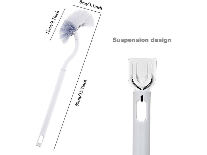  Enowelir 4x brosses toilette courbées – double face manche long, nettoyage décontamination, wc salle de bain  - Conforama C