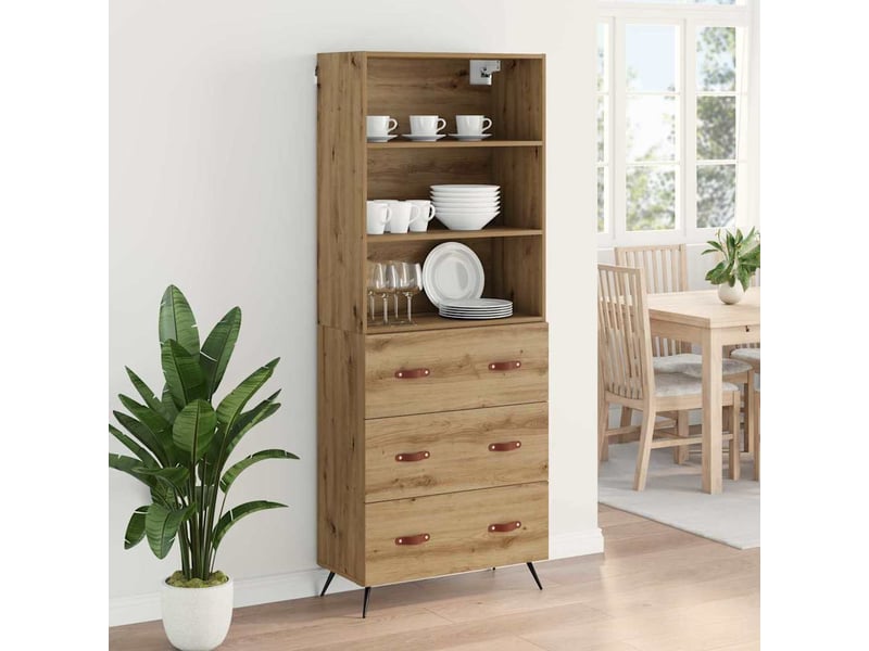 Buffet - haut armoire chêne artisanal 69,5 x 34 x 180 cm - Conforama D