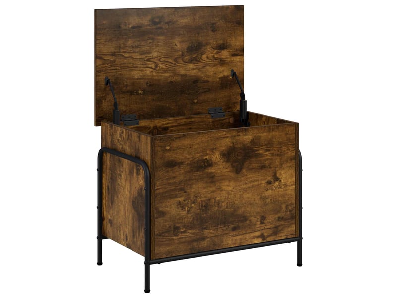 Boîte de rangement, coffre de rangement chêne fumé 80x40x49,5 cm shl10805 - Conforama C