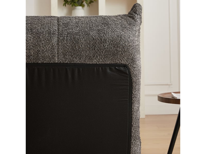  Chaise longue modulable - tissu en chenille doux - mousse haute densité - design ergonomique - sans assemblage Gris - Conforama D