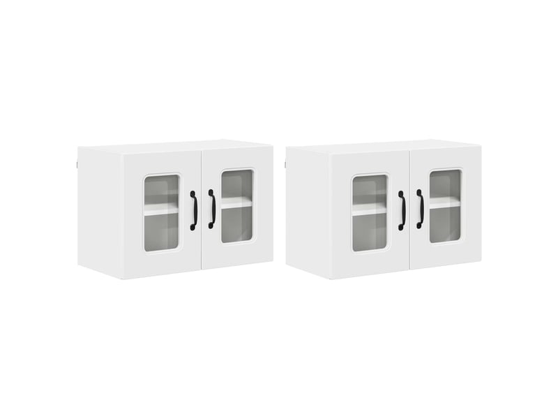  Meuble mural de cuisine | armoire de cuisine 2 pcs blanc bois d'ingénierie shl2344  - Conforama A