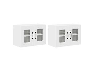 Meuble mural de cuisine | armoire de cuisine 2 pcs blanc bois d'ingénierie shl2344