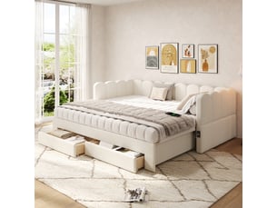 Lit banquette 90x190 cm <strong></strong> <strong>Radiant Stride</strong> coloris beige