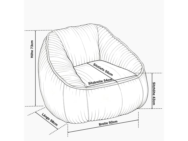  Fauteuil poire modenvie en chenille beige à mousse à mémoire de forme 98 x 92 x 73 cm  - Conforama C