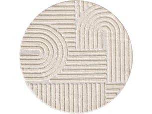 Tapis rond à relief lena crème 120x120cm