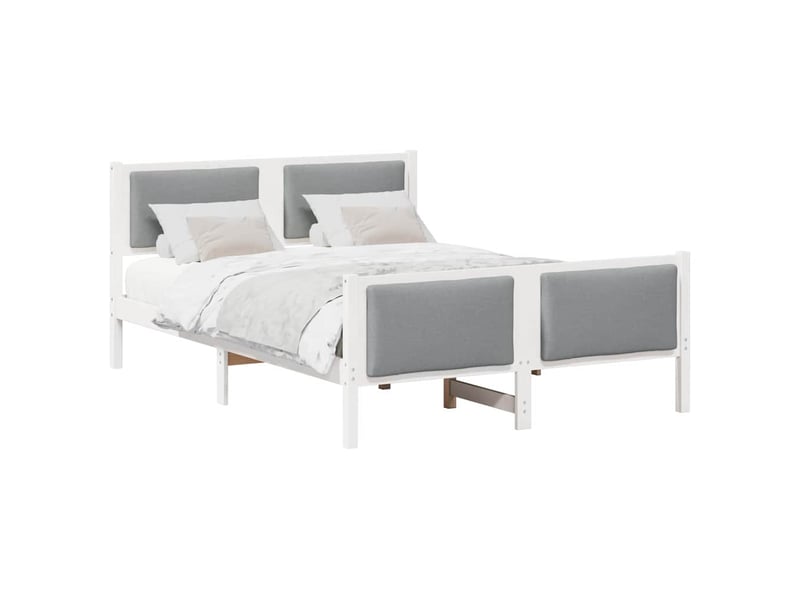  Lit double- lit adulte -  cadre de lit avec tête de lit gris clair 150 x 200 cm tissu  - Conforama B