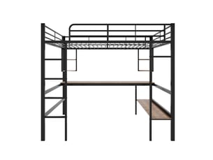 Lit mezzanine 140x200 cm <strong>ZOVIRA</strong>  <strong></strong> coloris noir