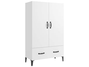 Buffet haut - bahut - meuble de rangement blanc 70x31x115 cm bois d'ingénierie