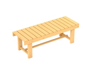 Banc de jardin 2 places style rural chic assise à lattes dim. 110l x 38l x 35h cm bois de sapin pré-huilé