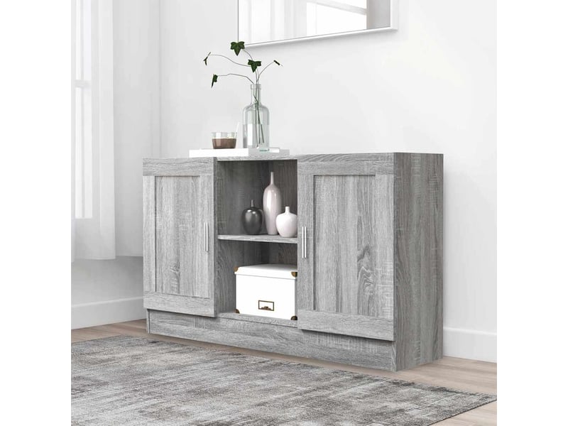  Buffet - bahut - meuble de rangement sonoma gris 120x30,5x70 cm bois d'ingénierie  - Conforama B