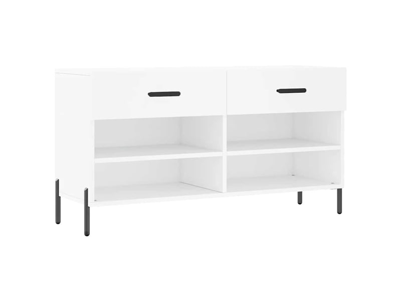  Banc à chaussures, meuble à chaussures blanc 102x35x55 cm bois d'ingénierie shl2783  - Conforama A