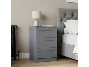 Table de chevet altino 3 tiroirs, commode de nuit, chambre, rangement, 62x40x36cm, gris