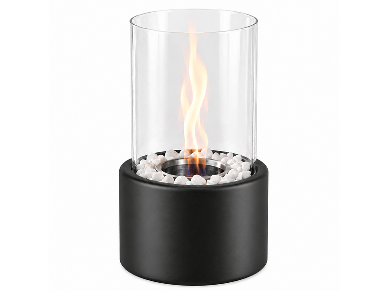Zmh cheminée éthanol de table en métal 12.3x21cm noir pour intérieur et extérieur - Conforama A