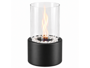 Zmh cheminée éthanol de table en métal 12.3x21cm noir pour intérieur et extérieur