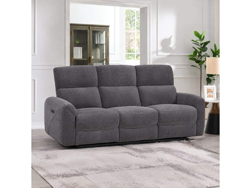  Canape droit relax électrique gris 3 pla  - Conforama Y