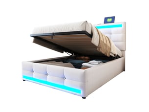 Lit coffre 90x200 cm OKWISH   coloris beige